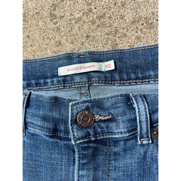 Levi's Medium Wash Classic Straight Jeans Zip Fly 5-Pocket Design – Size 10 - Picture 3 of 7